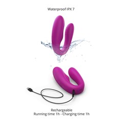 Лиловый вибратор для пар Match Up Couple Vibrator with Remote Control - 