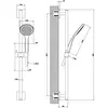 Gessi 47314#149 Gessi Emporio Emporio shower Штанга в комплекте с душевой лейкой легкой очистки, шланг 1,50 м, цвет: Finox Brushed Nickel