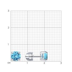 94020532 - Серьги-пусеты из серебра с голубыми фианитами