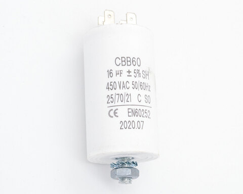 Конденсатор CBB60 16uF 450V (4 клеммы, с болтом) VEBEX 513016