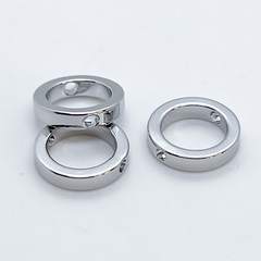 Коннектор-рамка, цвет серебро (родий), размер 14 мм, внутренний диаметр 10 мм, цена за 1 шт