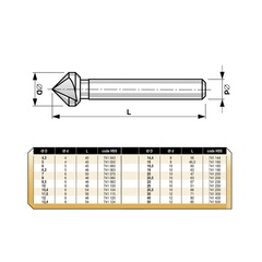Зенковка ц/х 90° 40,0мм HSS 3z L80мм d13мм Bucovice(CzTool) 741400