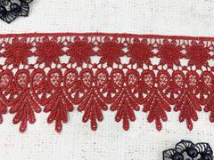 Кружево плетеное, ш. 8,5 см, бордовый