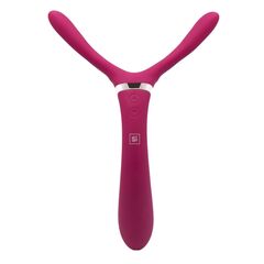 Бордовый двусторонний стимулятор Aster - 28,2 см. - 