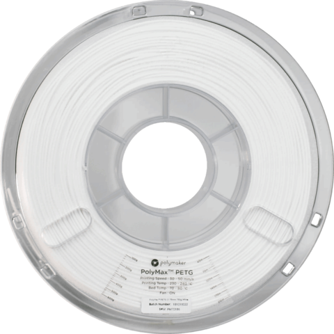 Пластик для 3D-принтера PolyMaker PolyMax PETG, 1.75 мм, 0,75 кг, Белый