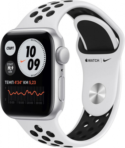 Умные часы Apple Watch Nike SE, 40 мм, корпус из алюминия серебристого цвета, спортивный ремешок Nike