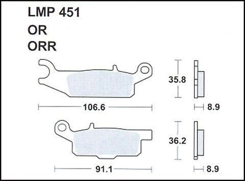 Колодки дискового тормоза AP Racing LMP451 OR  (FDB2232 / FA446)