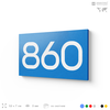 Номер на дверь 860, табличка на дверь для офиса, квартиры, кабинета, аудитории, склада, голубая 120х70 мм, Айдентика Технолоджи