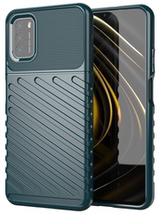 Чехол противоударный для Xiaomi Poco M3, серия Onyx, темно-зеленый цвета от Caseport