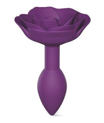 Фиолетовая анальная пробка с ограничителем-розой Open Rose Size S Butt Plug - Love to Love 6032404