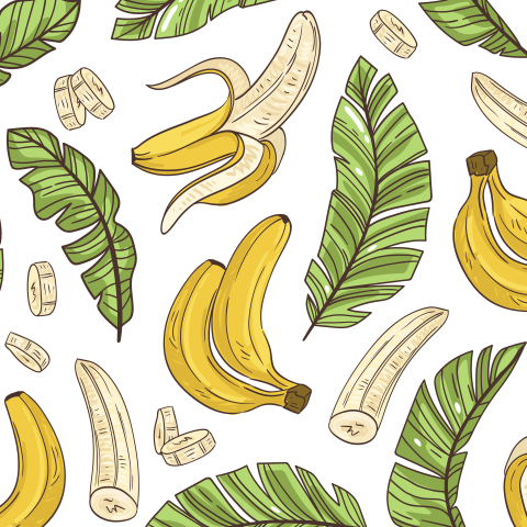 Бананы и пальмовые листья