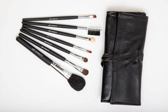 OG Набор кистей из натуральной щетины № 7 в кошельке на завязках ЧЕРНЫЙ (7 кистей)