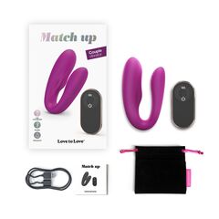 Лиловый вибратор для пар Match Up Couple Vibrator with Remote Control - 