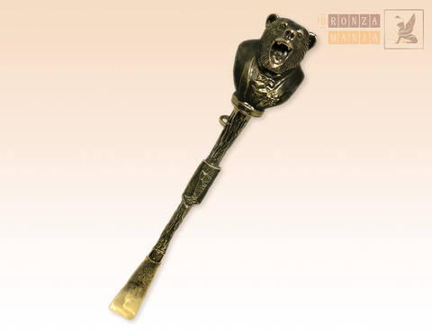 ложка для обуви Медведь в оскале с держателем