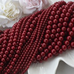 Майорка тёмно-бордовая 8 мм, 1 нить, МА224