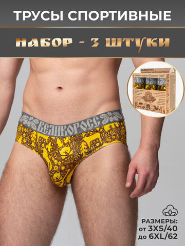 Комплект из 3-х спортивных трусов - «Золотой лес»