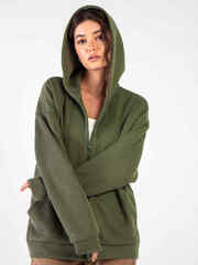 Худи на молнии из вязанного трикотажа Хаки