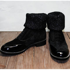Женские замшевые ботинки на шнурках Kluchini 5161 k255 Black