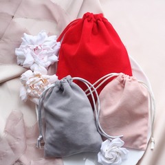 Упаковка, мешочек подарочный, красный 12*15 см, 1 шт