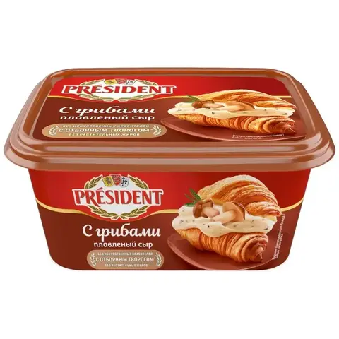 Сыр плавленый Президент С грибами 400г, шт