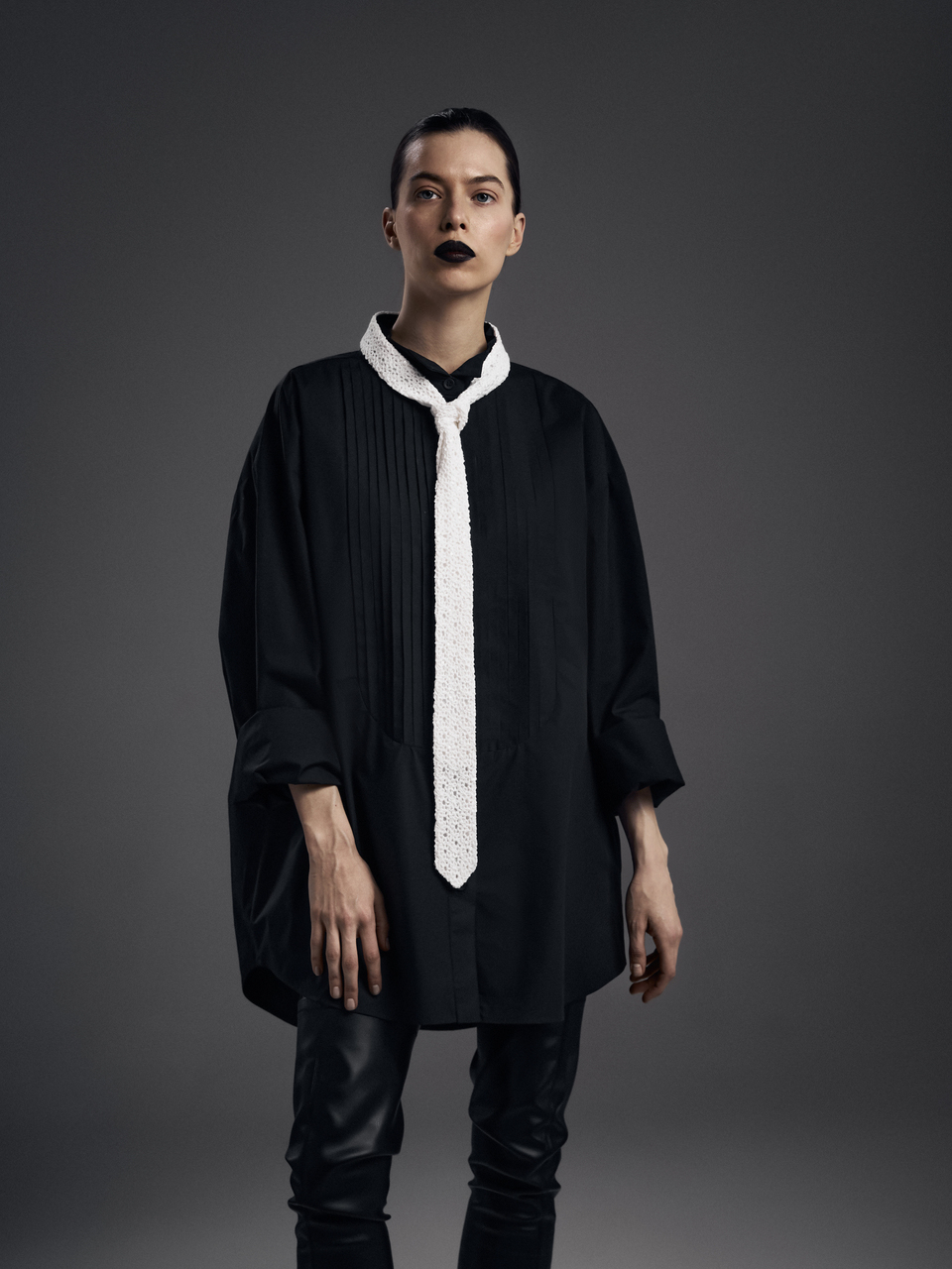 Рубашка-фрак унисекс, черный