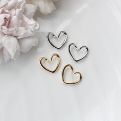 Подвеска (коннектор) Сердце 18*16 мм, родий, П124