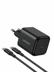 Сетевое зарядное устройство c кабелем UGREEN X524 (65054) 45W USB-C GaN Fast Charger With Cable EU. Цвет: черный