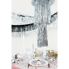 Занавес-бахрома, Черный/Серебро, 35см*1,18м (В*Ш)