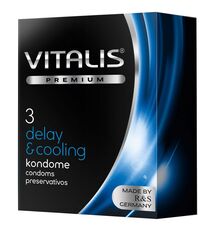 Презервативы Vitalis PREMIUM delay & cooling, охлаждающий эффект