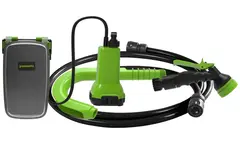 Насос для полива из бочки Greenworks G24SWPK4 24V аккумуляторный, c АКБ 4 А/ч и ЗУ