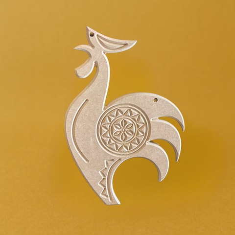 Петушок в русском стиле (лево) , 10*16см , МДФ