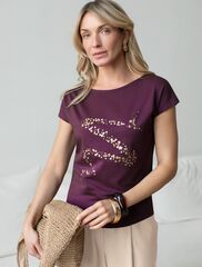 Нарядная футболка с блестящим принтом  D49.134 (131558)