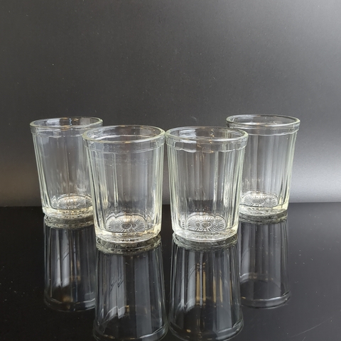 Стопки, стаканы гранёные набор из 4х штук стекло, 7 см, винтаж времен СССР 1960-1990 гг