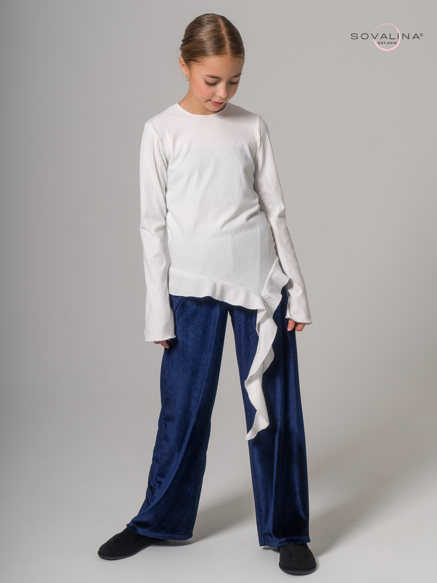 Брюки Classic бархат темно-синий