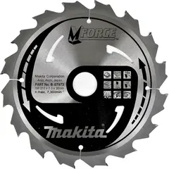 Пильный диск по дереву M-FORCE 190х30/20/15,88х2 мм/24 Makita B-31273