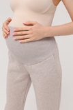Утепленные спортивные брюки для беременных 16029 светлый какао меланж