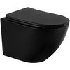 AC1100MB-AC0105-AC0120MB Комплект 3 в 1: подвесной унитаз Bequem AC1100MB черный матовый с инсталляцией AC0105 и кнопкой AC0120MB черная матовая