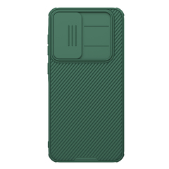 Чехол зеленого цвета (Dark Green) с защитной шторкой для камеры от Nillkin на Samsung Galaxy A36 5G, серия CamShield Pro Case