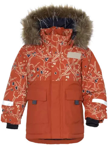 Didriksons куртка POLARBJORNEN PR PARKA снегири на оранжевом