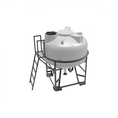 Емкость ЦКТ 3000л с патрубком 90 мм с фланцем белая в обрешетке с лестницей ЭкоПром ФМ/ЦКТ 3000 л. вертикальная конусообразная (2032x2662x2390см;242кг;Белый) - арт.557788