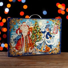 Коробка для адвент календаря "Снежный праздник", 47,5 х 32 х 4 см