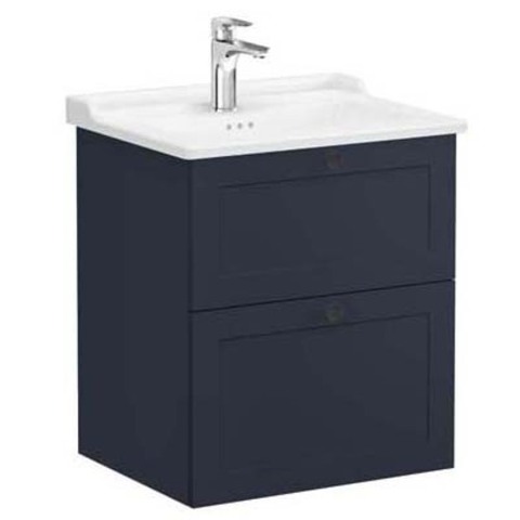 Vitra 68853 Тумба Root Classic 60 см с классической раковиной, 2 ящика, матовый темно-синий