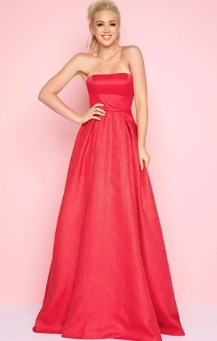 Mac Duggal 16213 Платье длинное, пышное,красное, однотонное