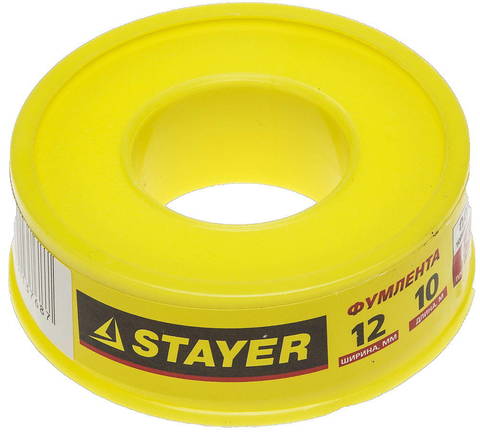 STAYER 0,075 мм х 12 мм х10 м, 0,40 г/см3, Фумлента (12360-12-040)