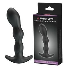 Черный анальный стимулятор простаты с вибрацией Special Anal Massager - 14,5 см. - 