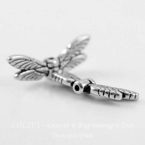 Бусина TierraCast "Крылья стрекозы" 20х7 мм (цвет-античное серебро) ()