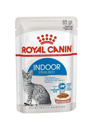 Royal Canin Indoor Sterilised пауч для стерилизованных кошек, живущих в помещении (соус) 85г