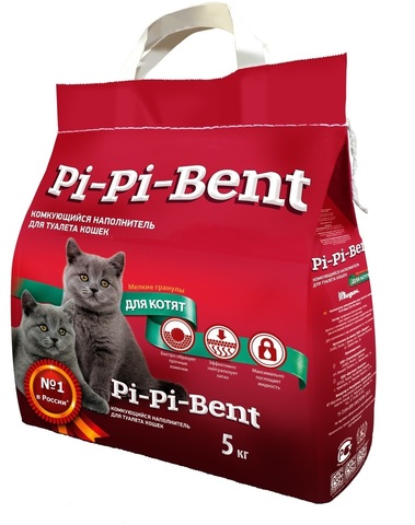 купить пи пи бент Pi-Pi-Bent Для котят комкующийся наполнитель 5 кг