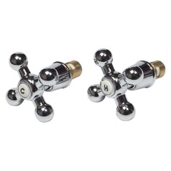 Кран-букса керамика + металлизированный маховик Крест для импортных смесителей G1/2 (2 шт.)