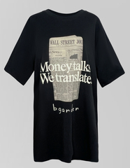 Футболка Yixuan 2670 удлиненная свободная с принтом спереди